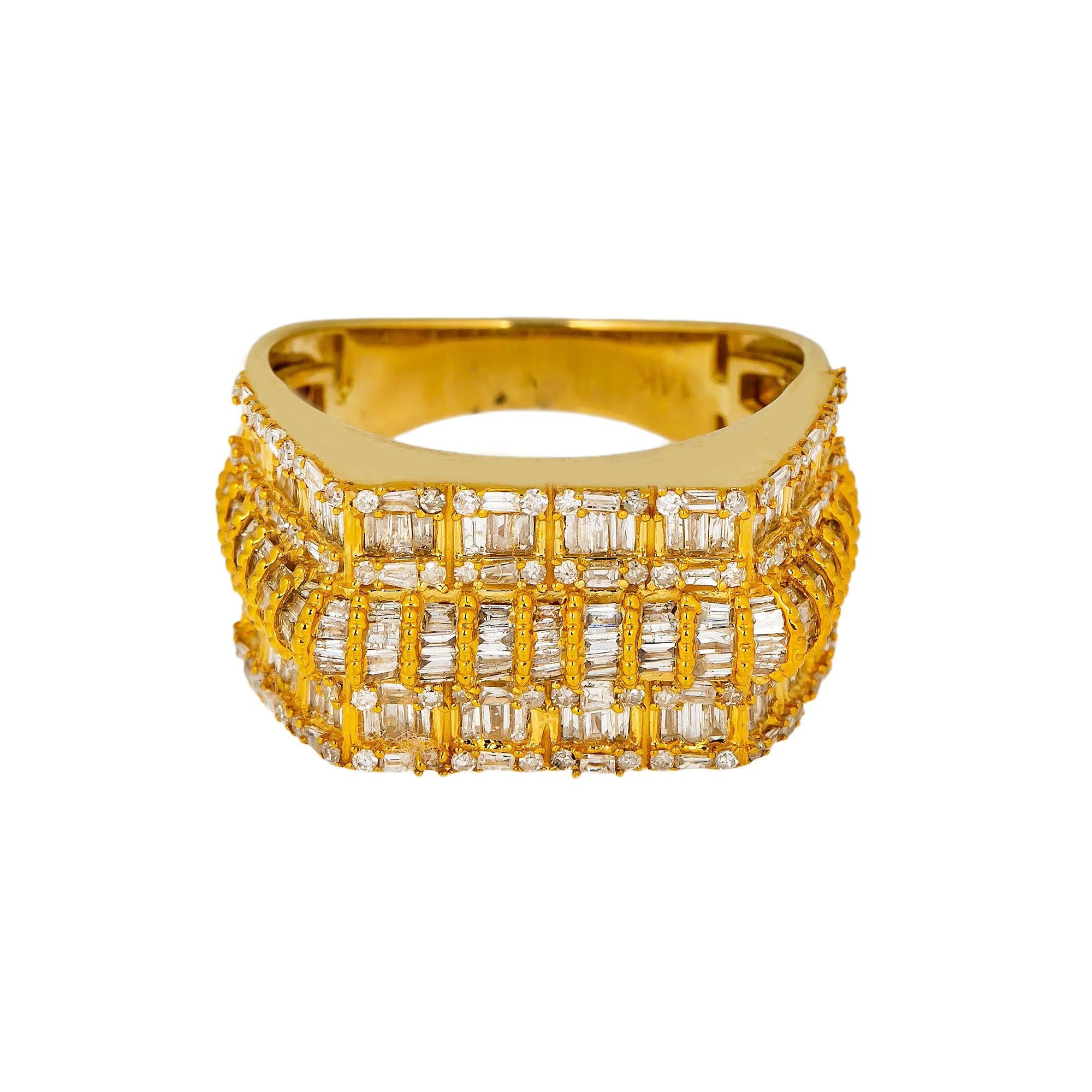 14K YELLOW GOLD MEN RING WITH 1.61 CT DIAMONDS