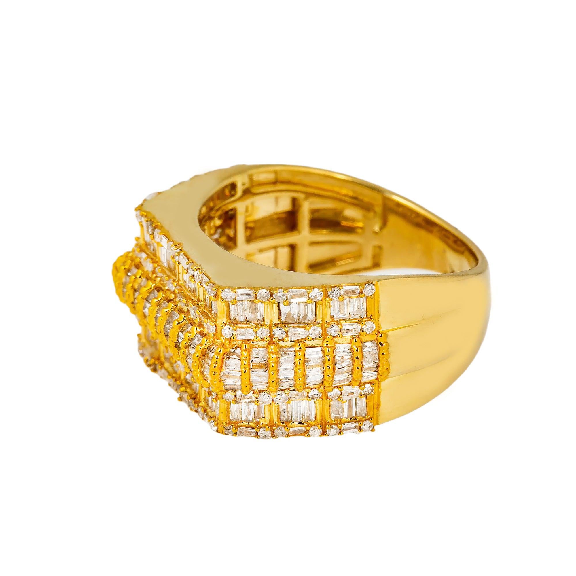 14K YELLOW GOLD MEN RING WITH 1.61 CT DIAMONDS
