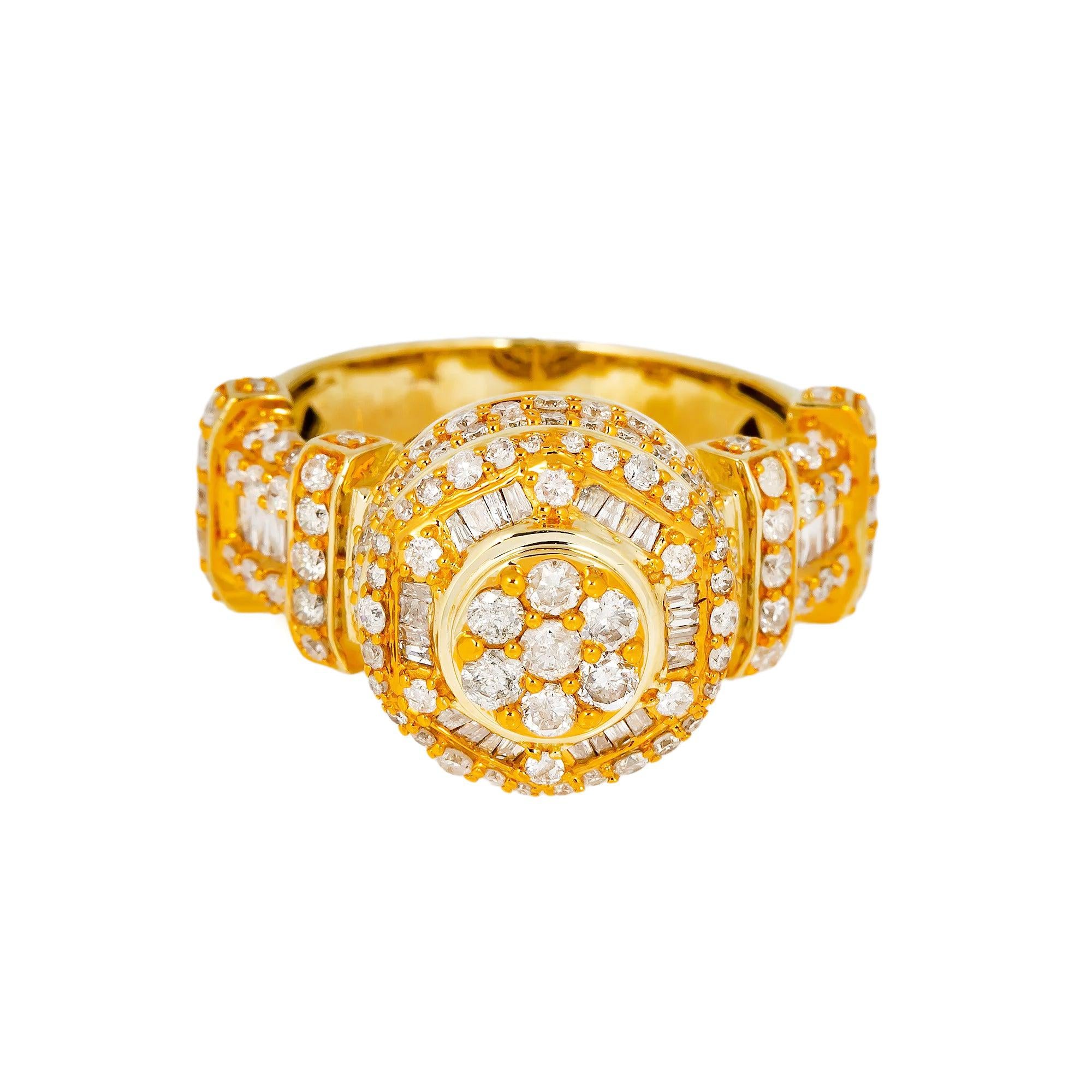 14K YELLOW GOLD MEN RING WITH 2.38 CT DIAMONDS