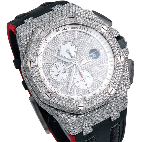 Audemars Piguet Royal Oak Offshore 26400SO Silver Diamond Dial With Leather Bracelet
