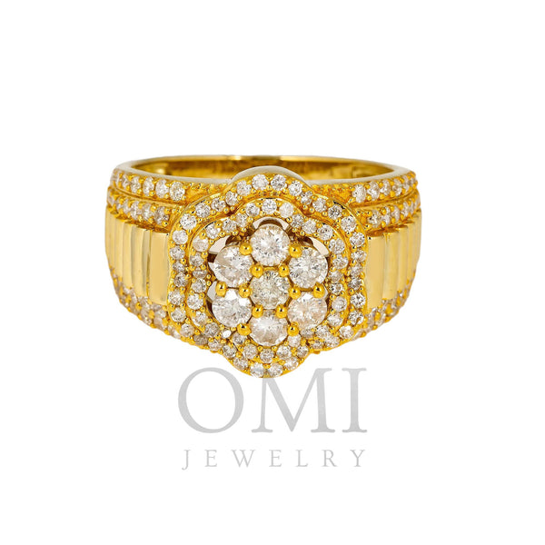14K GOLD ROUND CLUSTER RING 1.88 CT