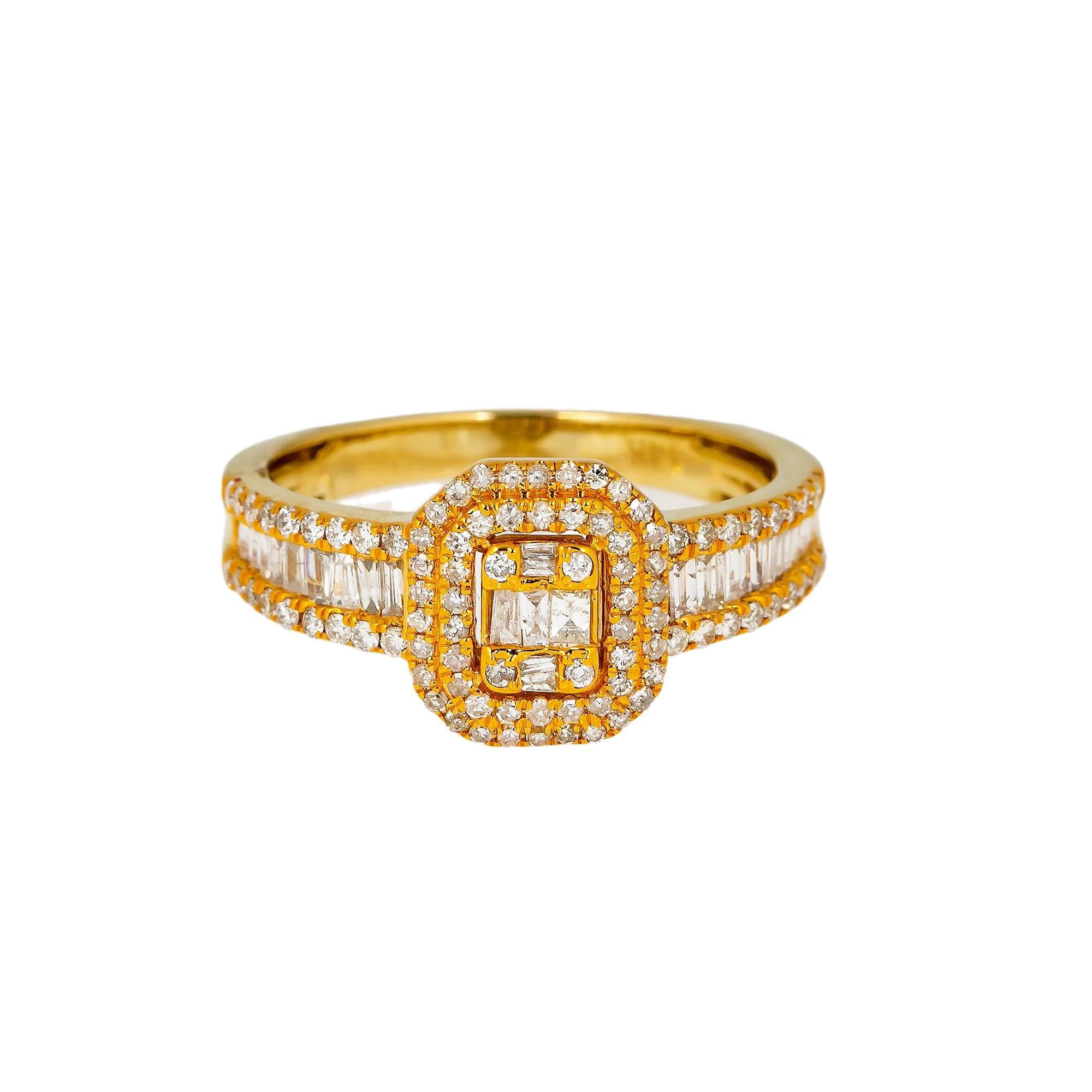 14K YELLOW GOLD MEN RING WITH 1.04 CT DIAMONDS