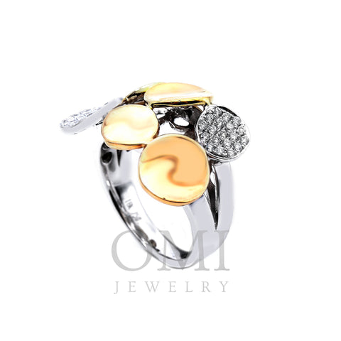 18K White and Rose  Gold Oval Diamond Ring
