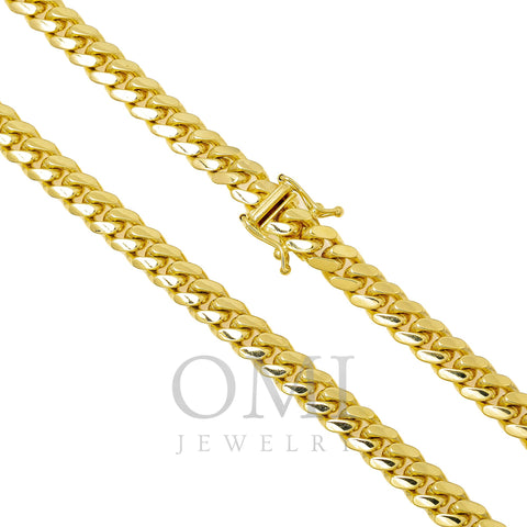10K Yellow Gold 6mm Solid Miami Cuban Link Chain Available In Sizes 18