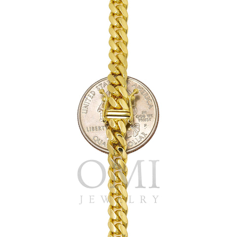 10K Yellow Gold 6mm Solid Miami Cuban Link Chain Available In Sizes 18