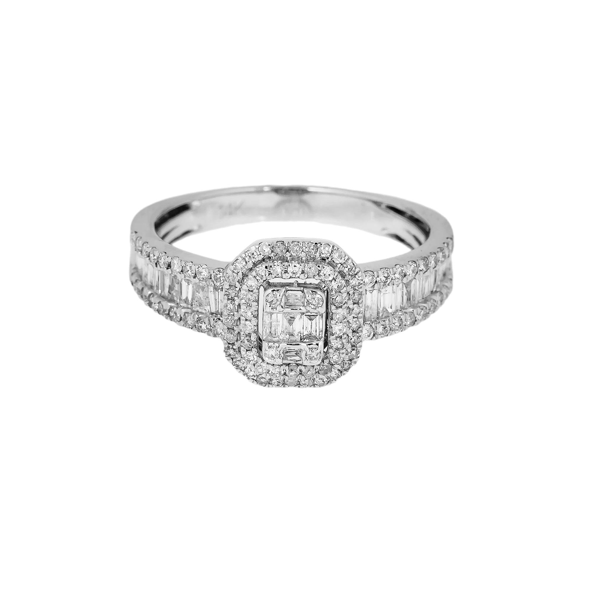 14K WHITE GOLD MEN RING WITH 0.97 CT DIAMONDS