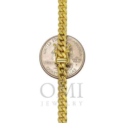10K Yellow Gold 5mm Solid Miami Cuban Link Chain Available In Sizes 18