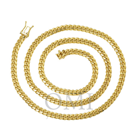 10K Yellow Gold 5mm Solid Miami Cuban Link Chain Available In Sizes 18