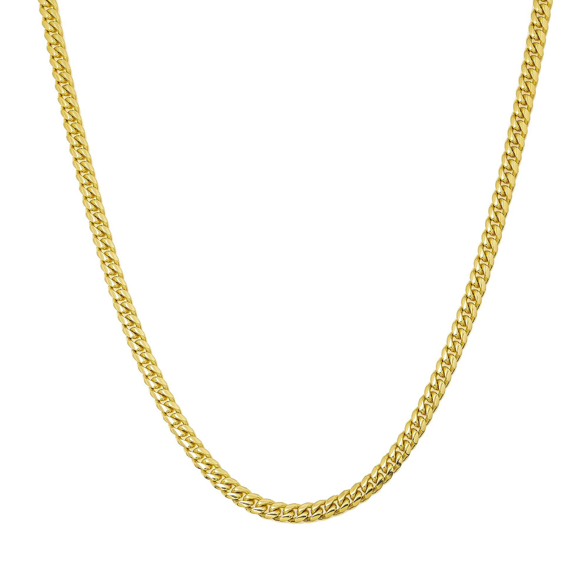 10K Yellow Gold 3mm Solid Miami Cuban Link Chain Available In Sizes 18"-26"