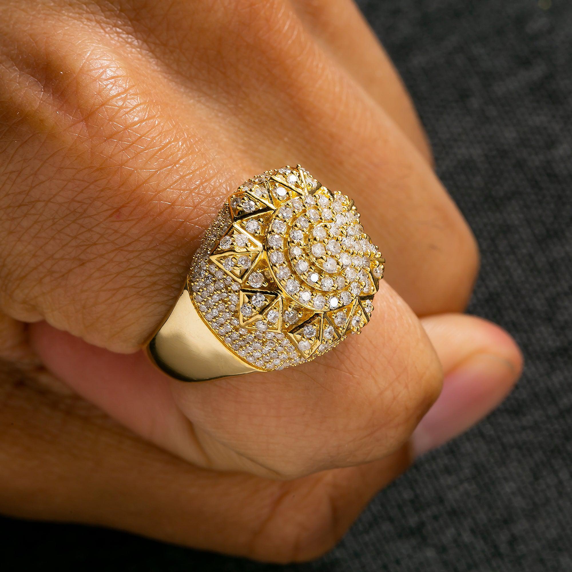 14K YELLOW GOLD DIAMOND RING 1.90 CT