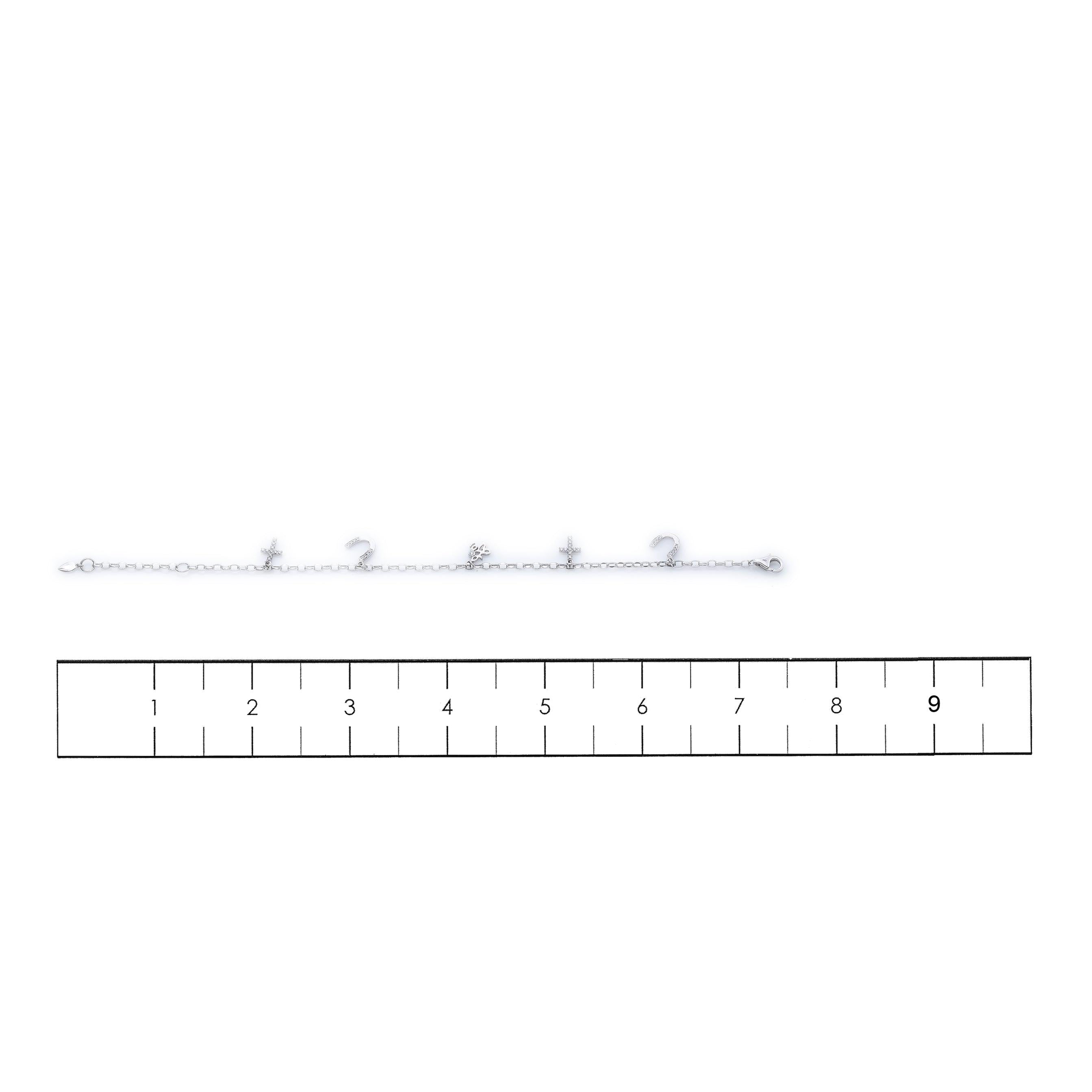 18K White Gold Small Pendants Bracelet With Diamonds