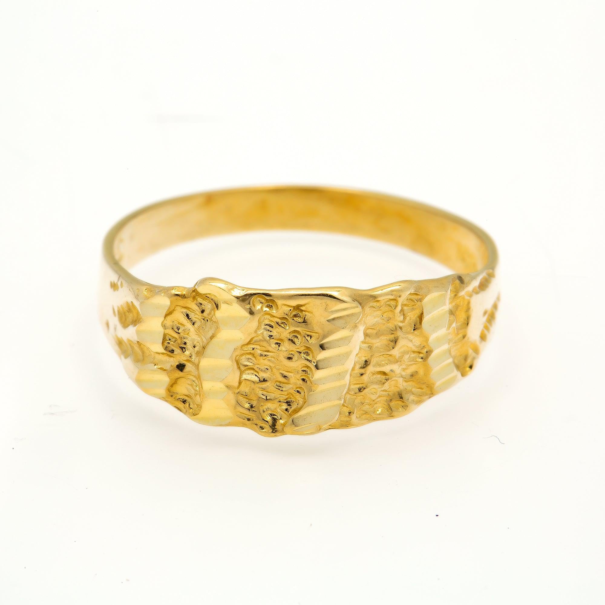 10K Yellow Gold 6.2 Grams Nugget Men's Rings