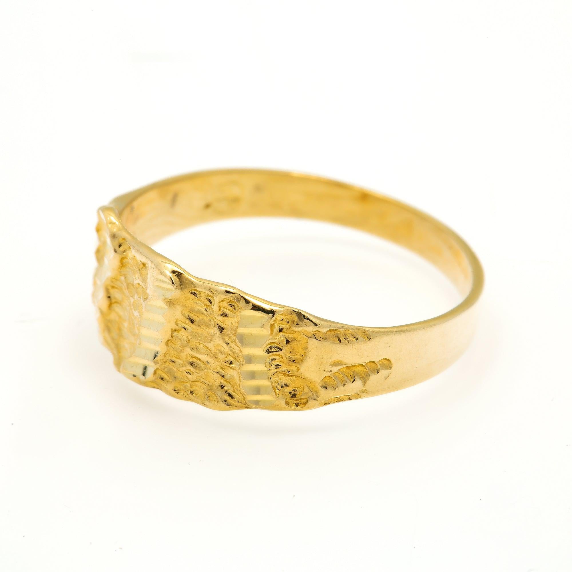 10K Yellow Gold 6.2 Grams Nugget Men's Rings