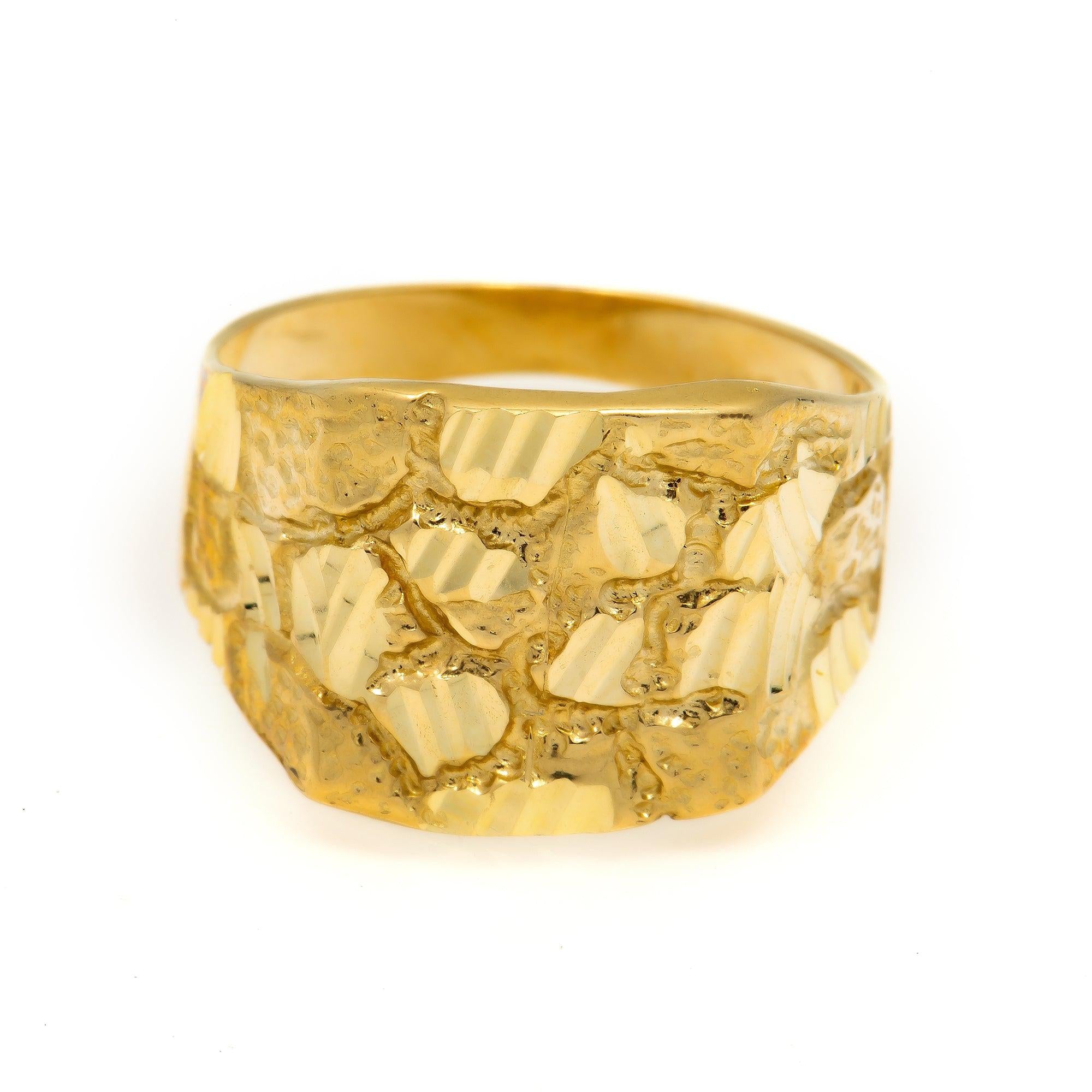 10K YELLOW GOLD NUGGET RING 4.0G