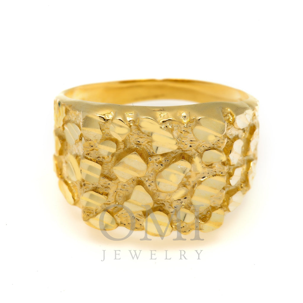 10K YELLOW GOLD NUGGET RING 4.2G