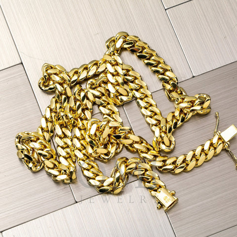 10K Yellow Gold 8mm Solid Miami Cuban Link Chain Available In Sizes 18