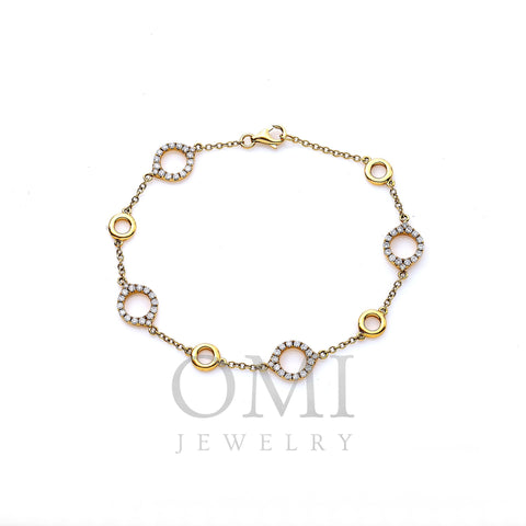 18K White Gold Circles Bracelet With Diamonds