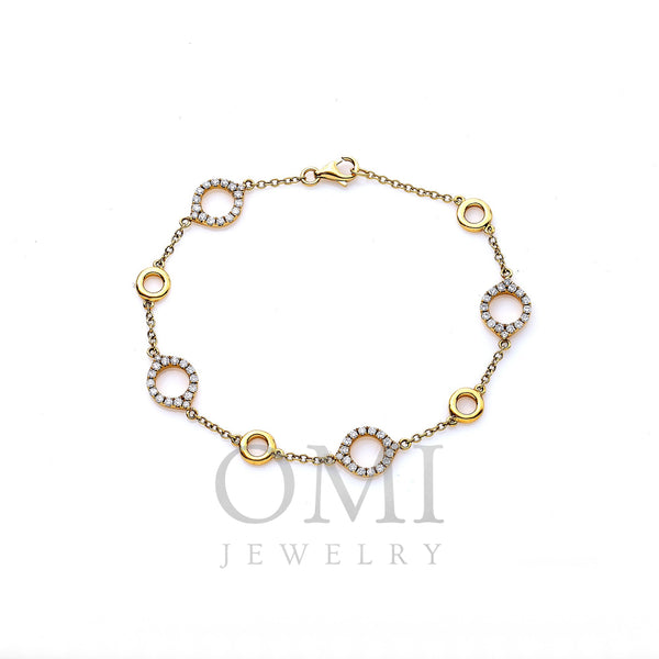 18K White Gold Circles Bracelet With Diamonds