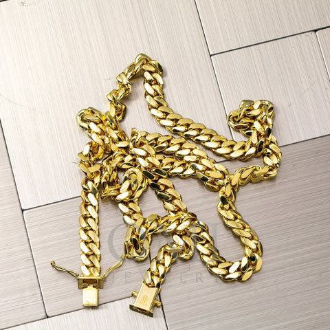 10K Yellow Gold 7mm Solid Miami Cuban Link Chain Available In ...