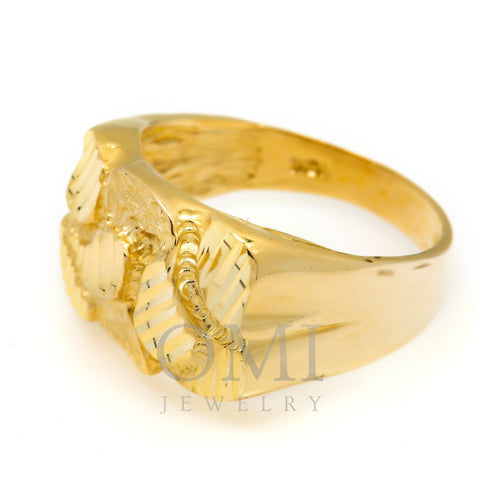 10K Yellow Gold 5.6 Grams Nugget Men's Ring