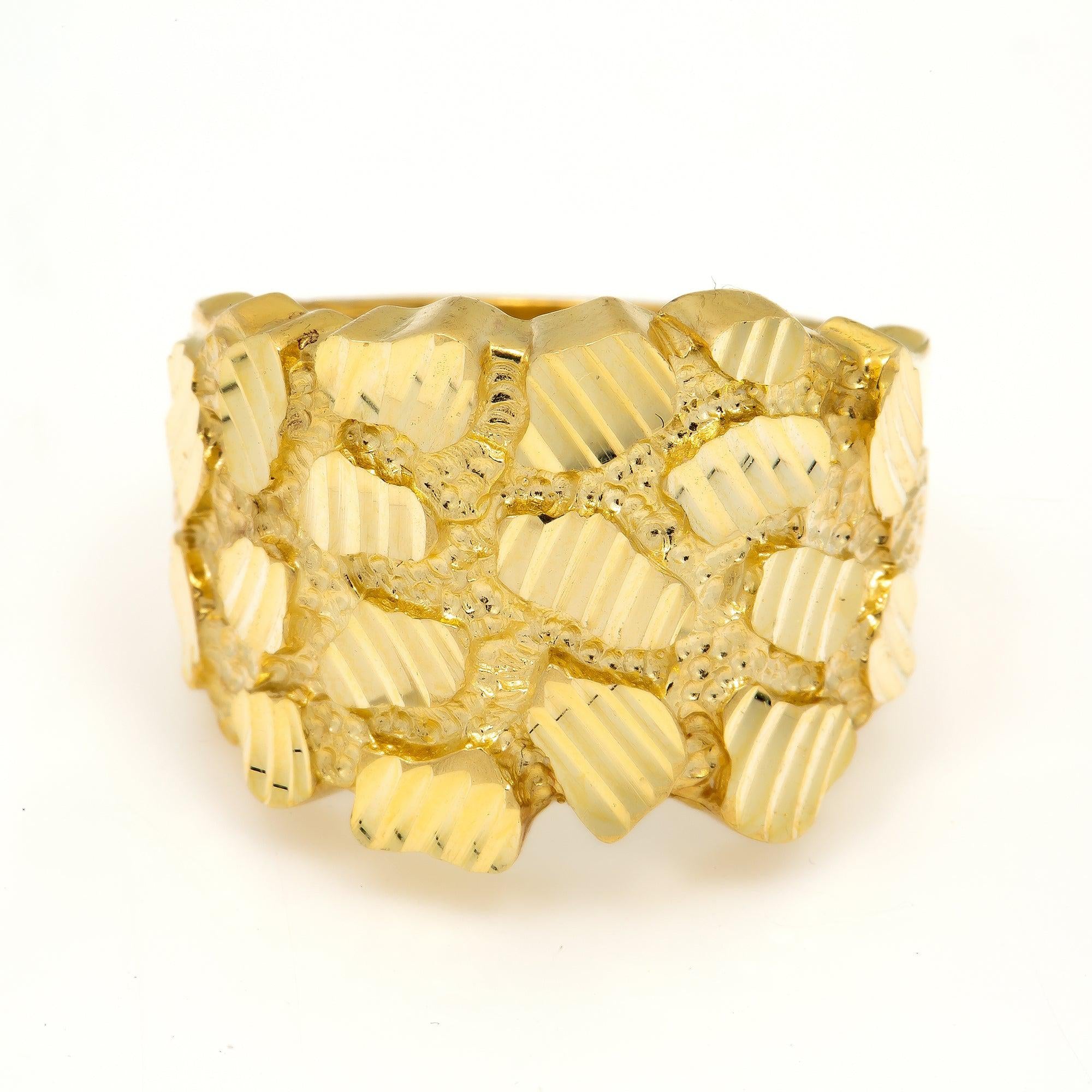 10K Yellow Gold 8.1 Grams Nugget Men's Ring