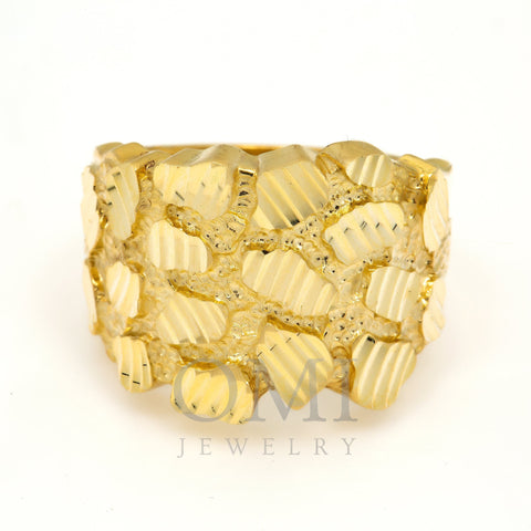10K Yellow Gold 8.1 Grams Nugget Men's Ring