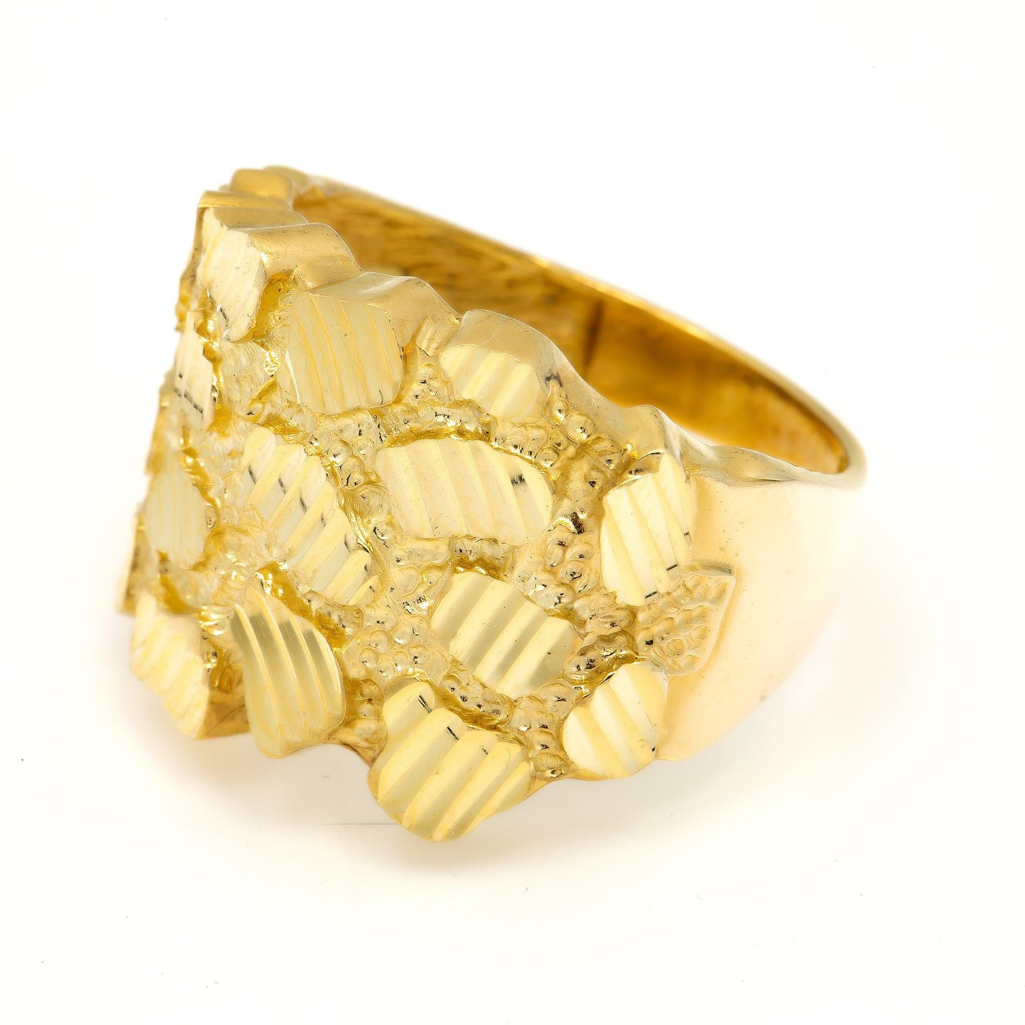 10K Yellow Gold 8.1 Grams Nugget Men's Ring