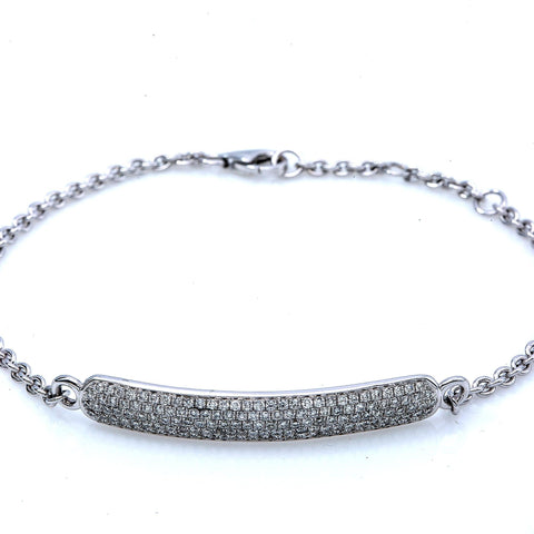 18K WHITE GOLD DIAMOND BAR SHAPE BRACELET 0.77 CT