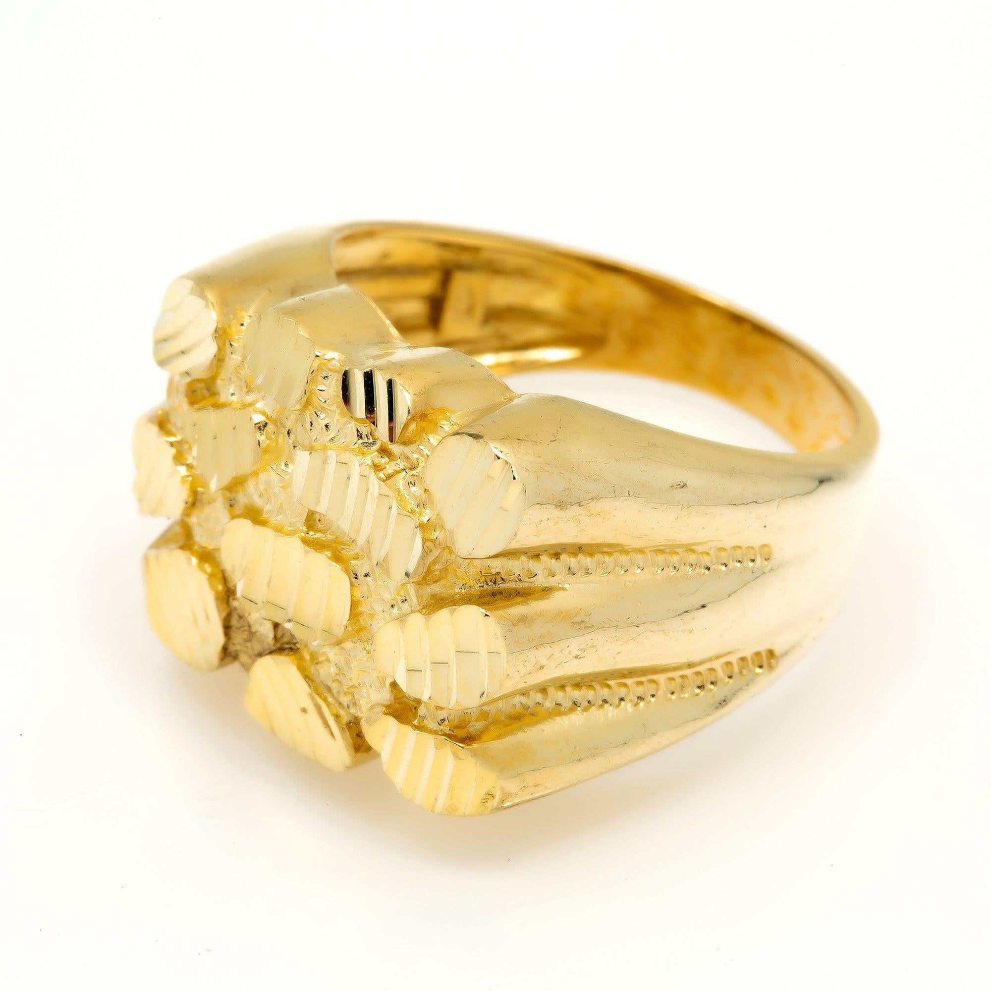 10K Yellow Gold 8.0 Grams Nugget Men's Ring