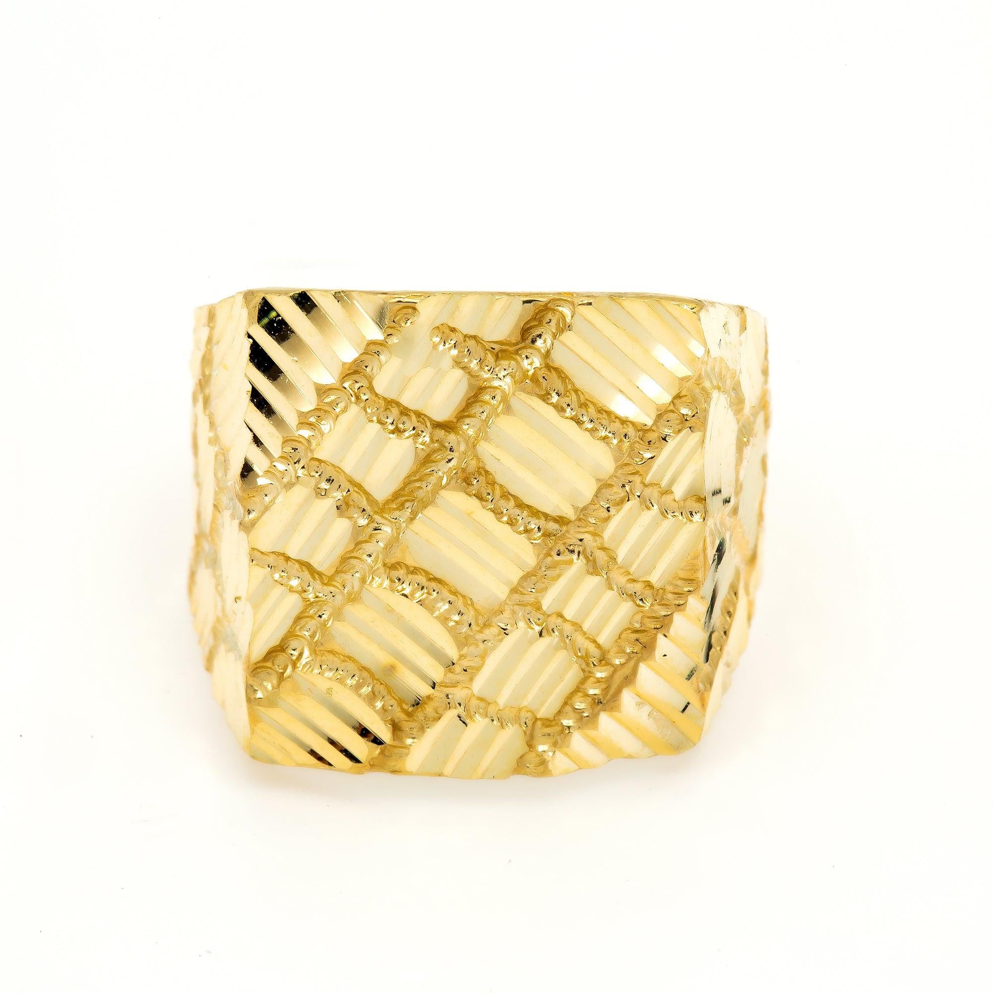 10K Yellow Gold 5.7 Grams Nugget Men's Ring