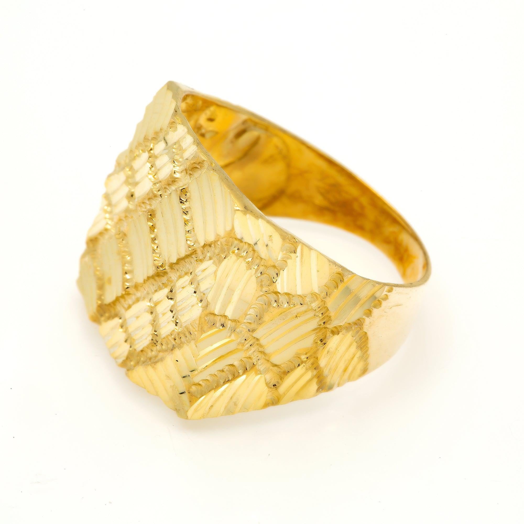 10K Yellow Gold 5.7 Grams Nugget Men's Ring