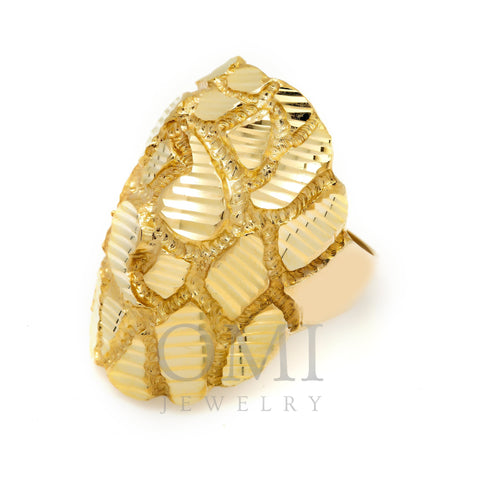 10K Yellow Gold 11.7 Grams Nugget Men's Ring
