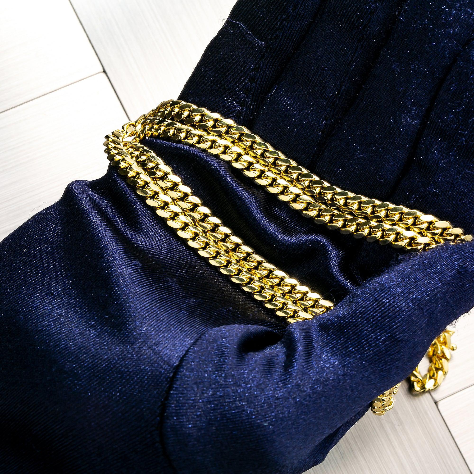 10K Yellow Gold 5mm Solid Miami Cuban Link Chain Available In Sizes 18"-24"