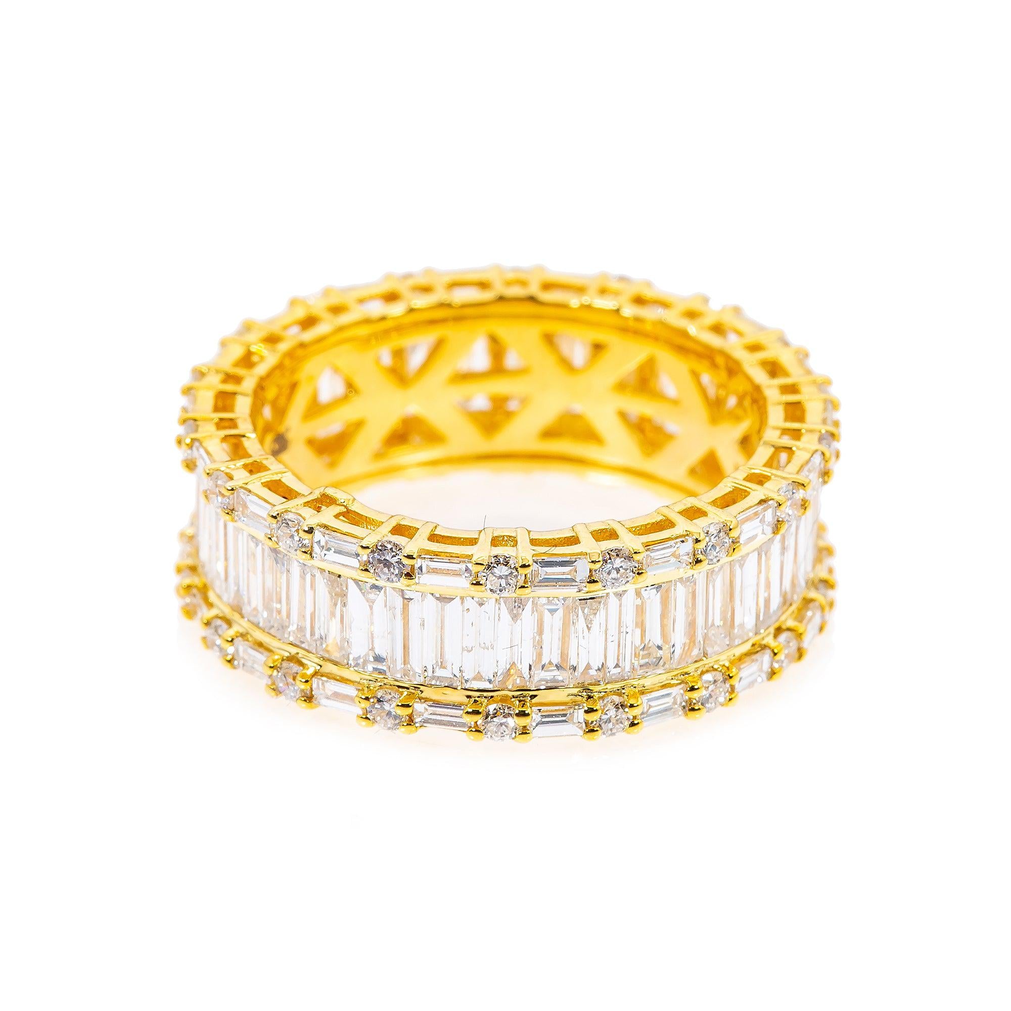 LADIES 14K YELLOW GOLD FANCY BAGUETTE DIAMOND BAND WITH 3.06CT DIAMONDS