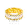 LADIES 14K YELLOW GOLD FANCY BAGUETTE DIAMOND BAND WITH 3.06CT DIAMONDS