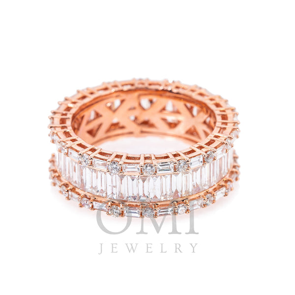 LADIES 14K ROSE GOLD FANCY BAGUETTE DIAMOND BAND WITH 3.06CT DIAMONDS