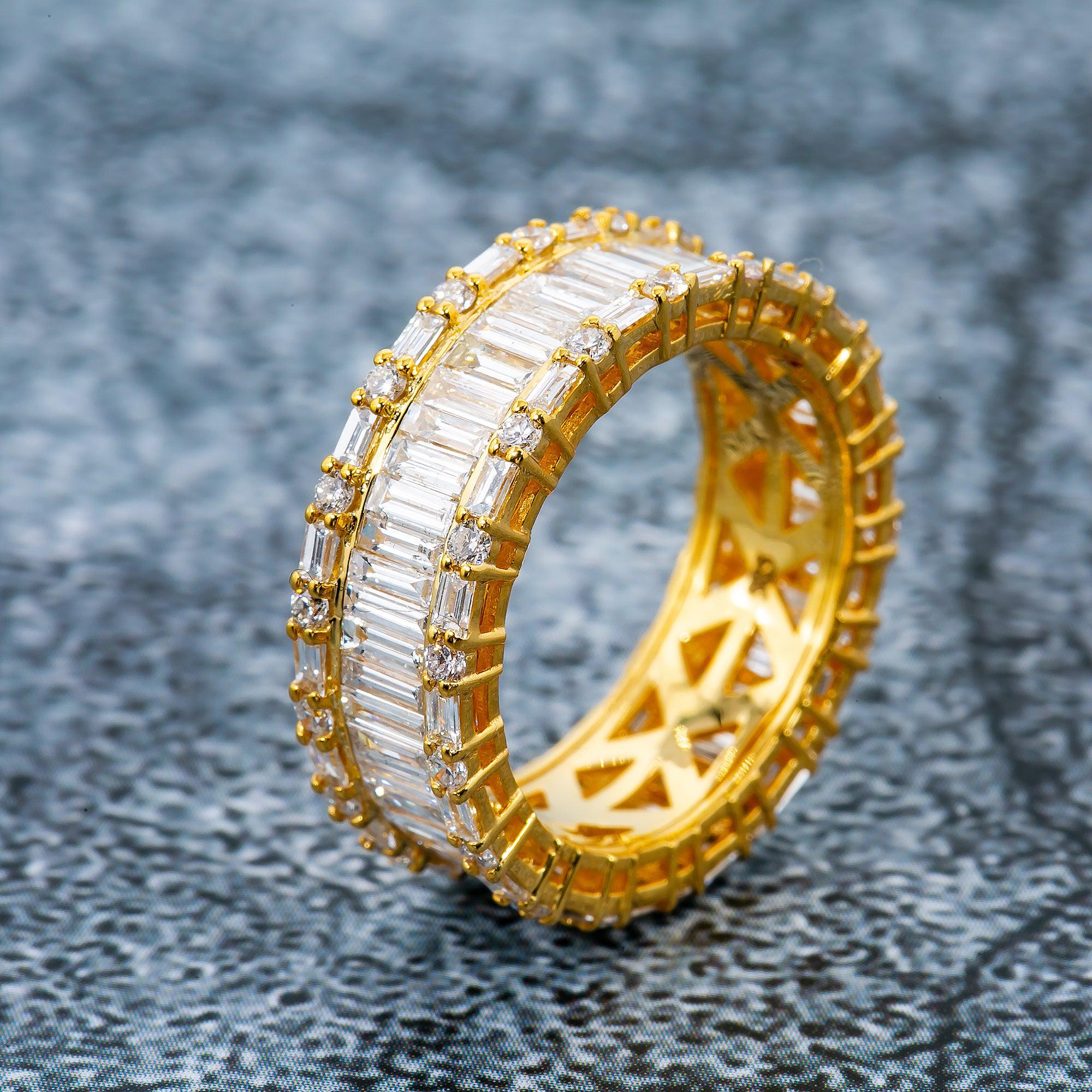 Ladies 14K Yellow Gold Ring with 3.06 CT  Baguette Diamonds