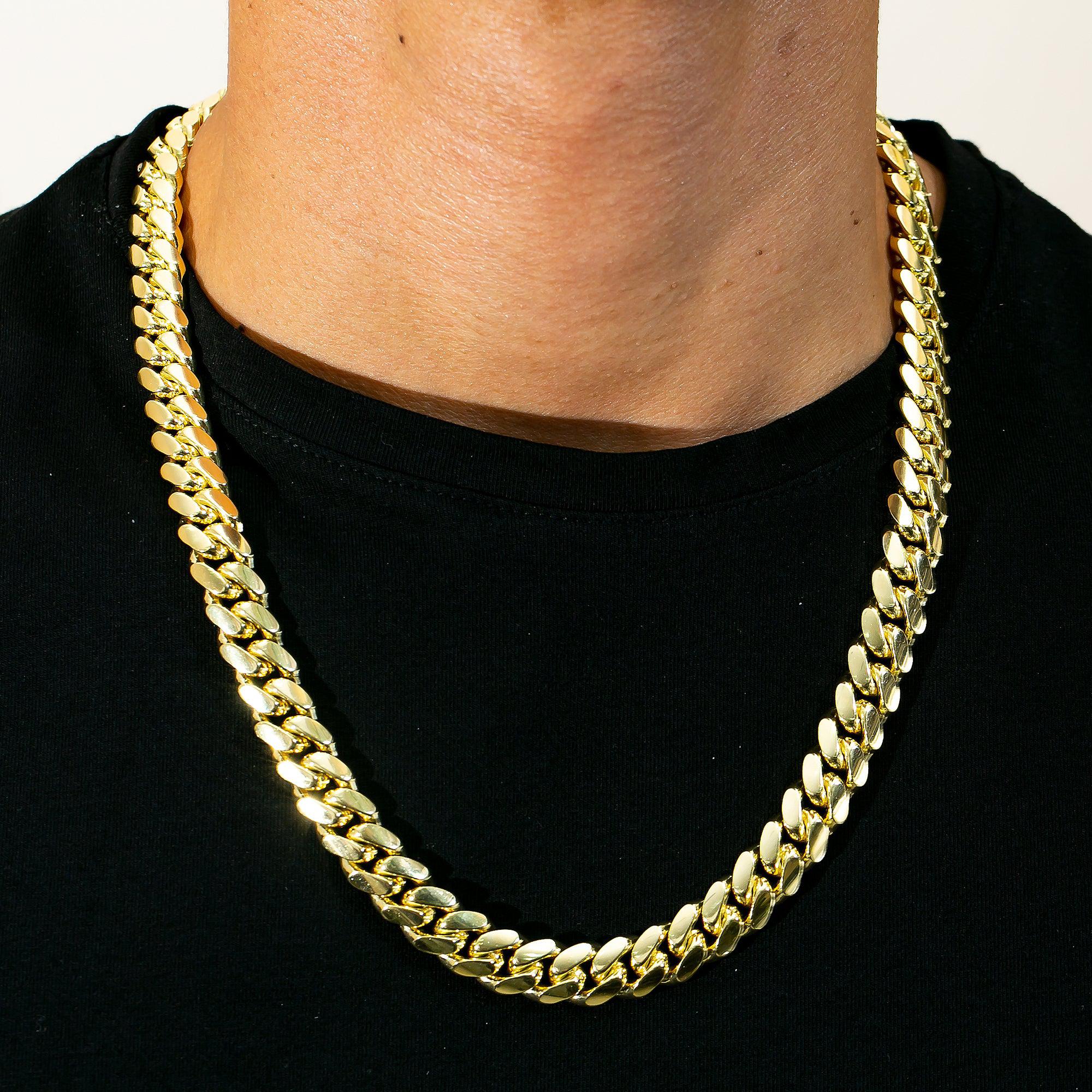 10K Yellow Gold 11mm Solid Miami Cuban Link Chain Available In Sizes 18"-26"