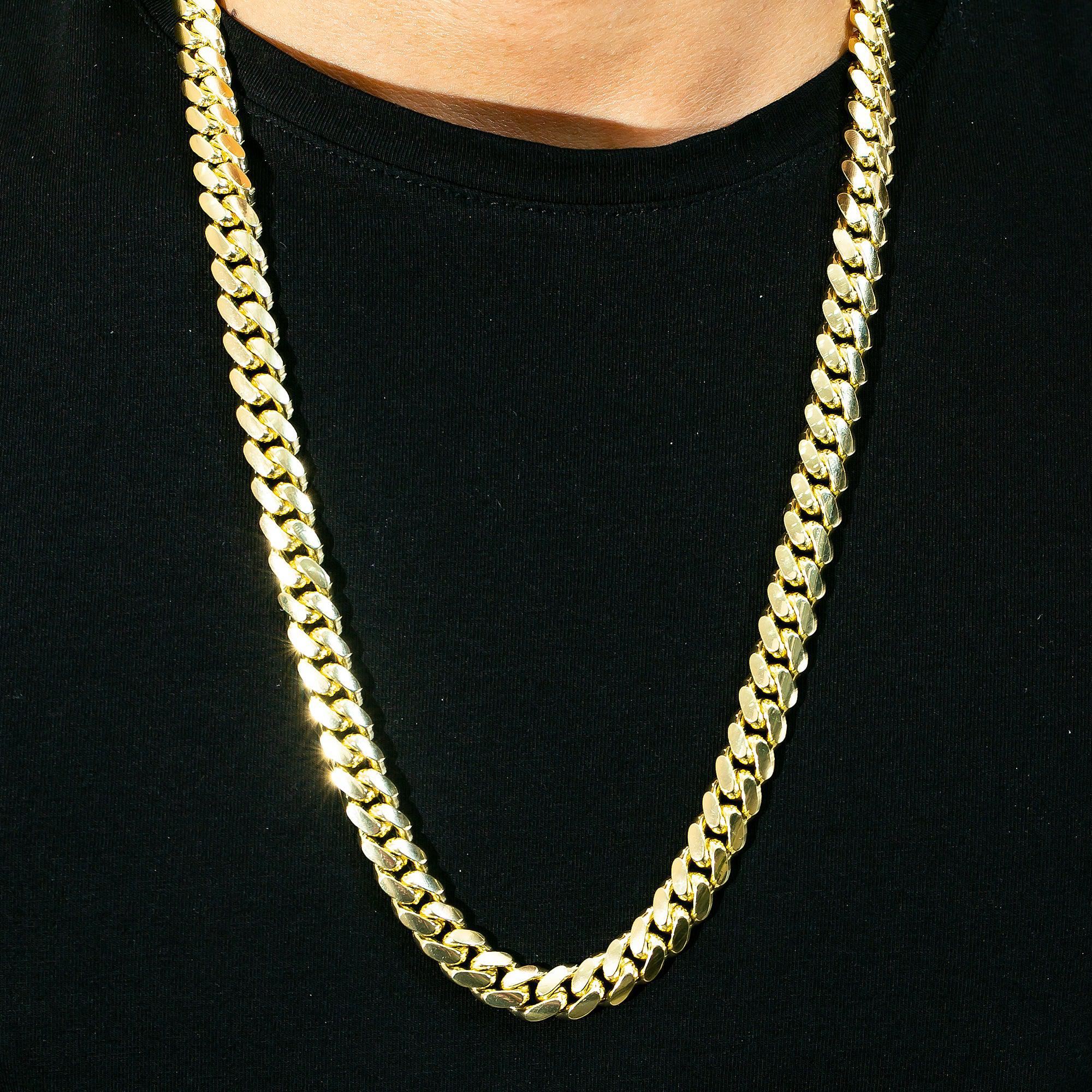 10K Yellow Gold 10mm Solid Miami Cuban Link Chain Available In Sizes 18"-26"