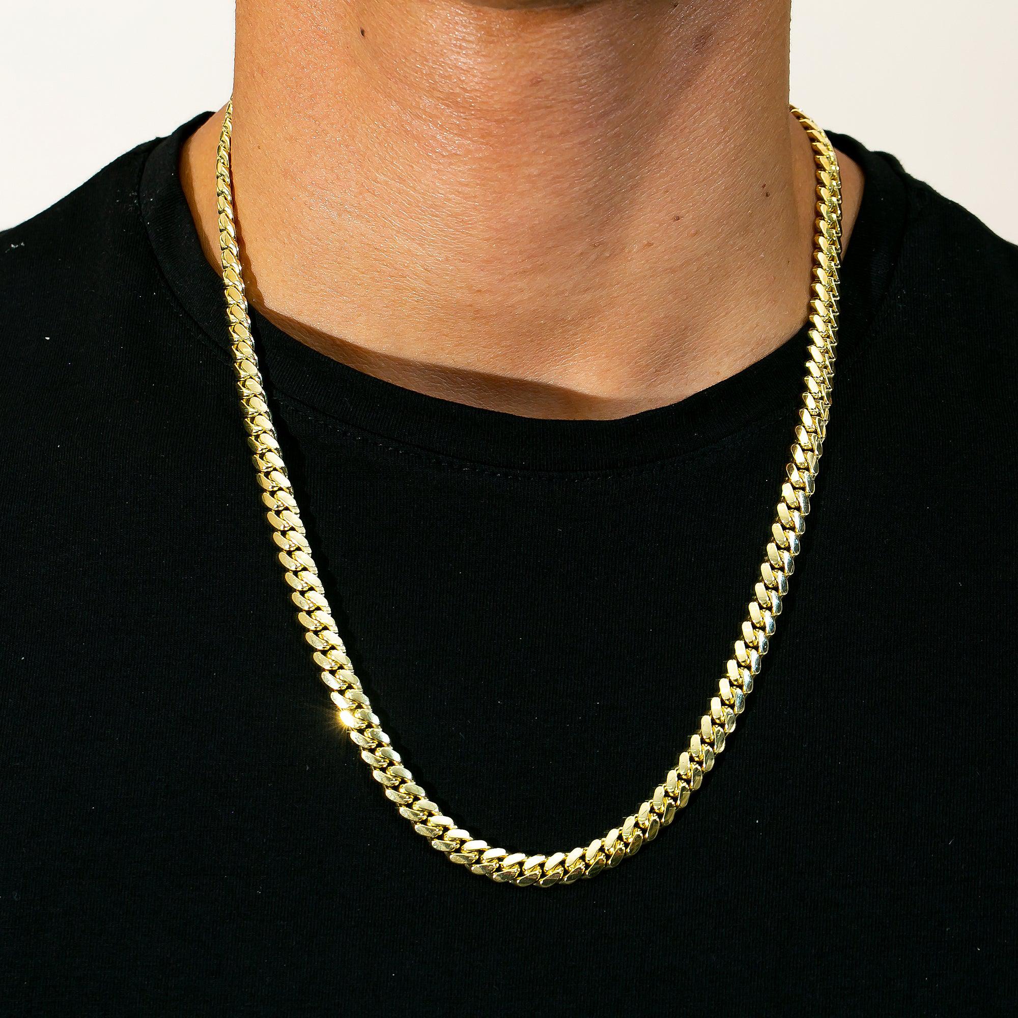 10K Yellow Gold 7mm Solid Miami Cuban Link Chain Available In Sizes 18"-26"