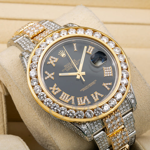 Rolex Datejust II Diamond Watch, 116333 41mm, Black Diamond Dial With 16.25 CT Diamonds