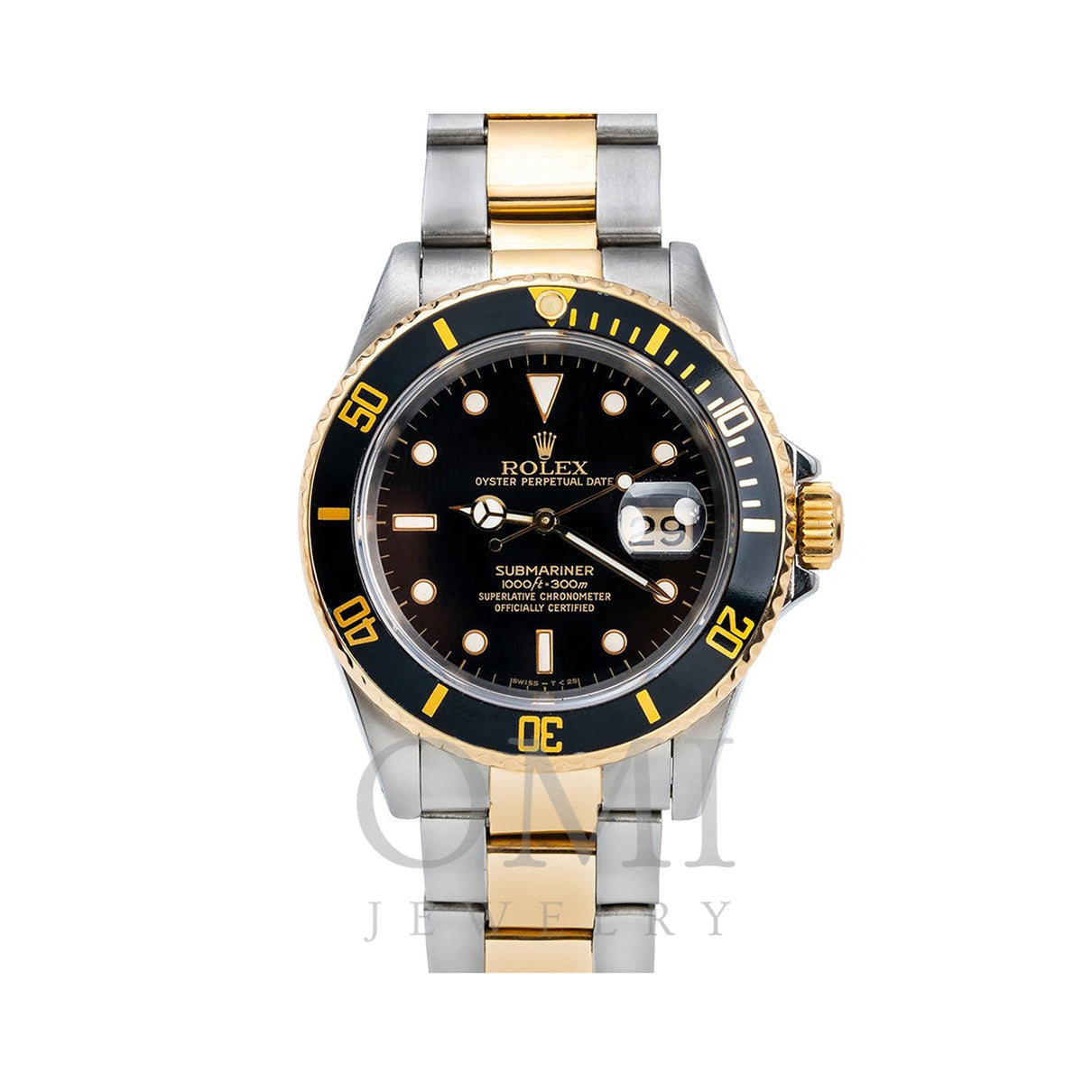 defekt lettelse kapre Rolex Submariner Date 16803 40MM Black Dial With Two Tone Bracelet - OMI  Jewelry