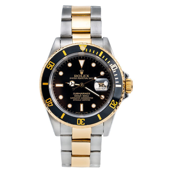 Two Tone Rolex Submariner 16613 40mm Black Dial OMI Jewelry