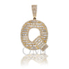 14K Yellow Gold Unisex Letter Q Pendant with 1.85 CT Bagiueete Diamond