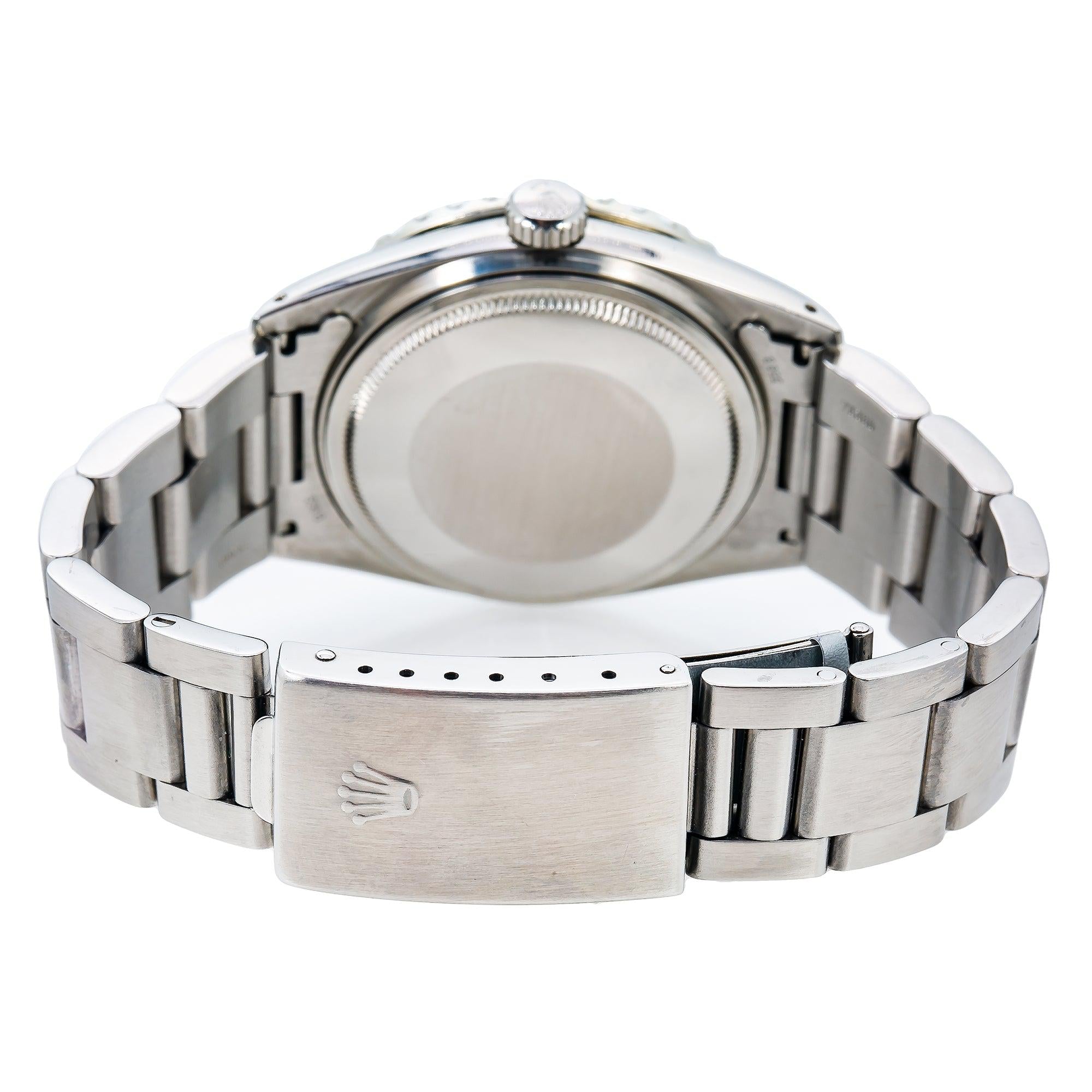 Rolex Datejust 36MM 16014 Slate Gray Baguette Diamond Dial Diamond Bezel Stainless Steel Oyster Bracelet