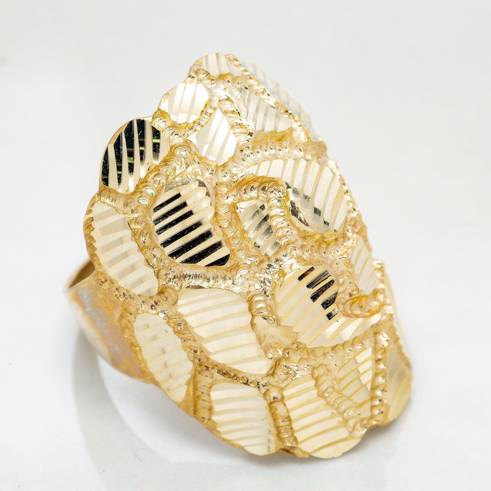 10K Yellow Gold 11.7 Grams Nugget Men's Ring