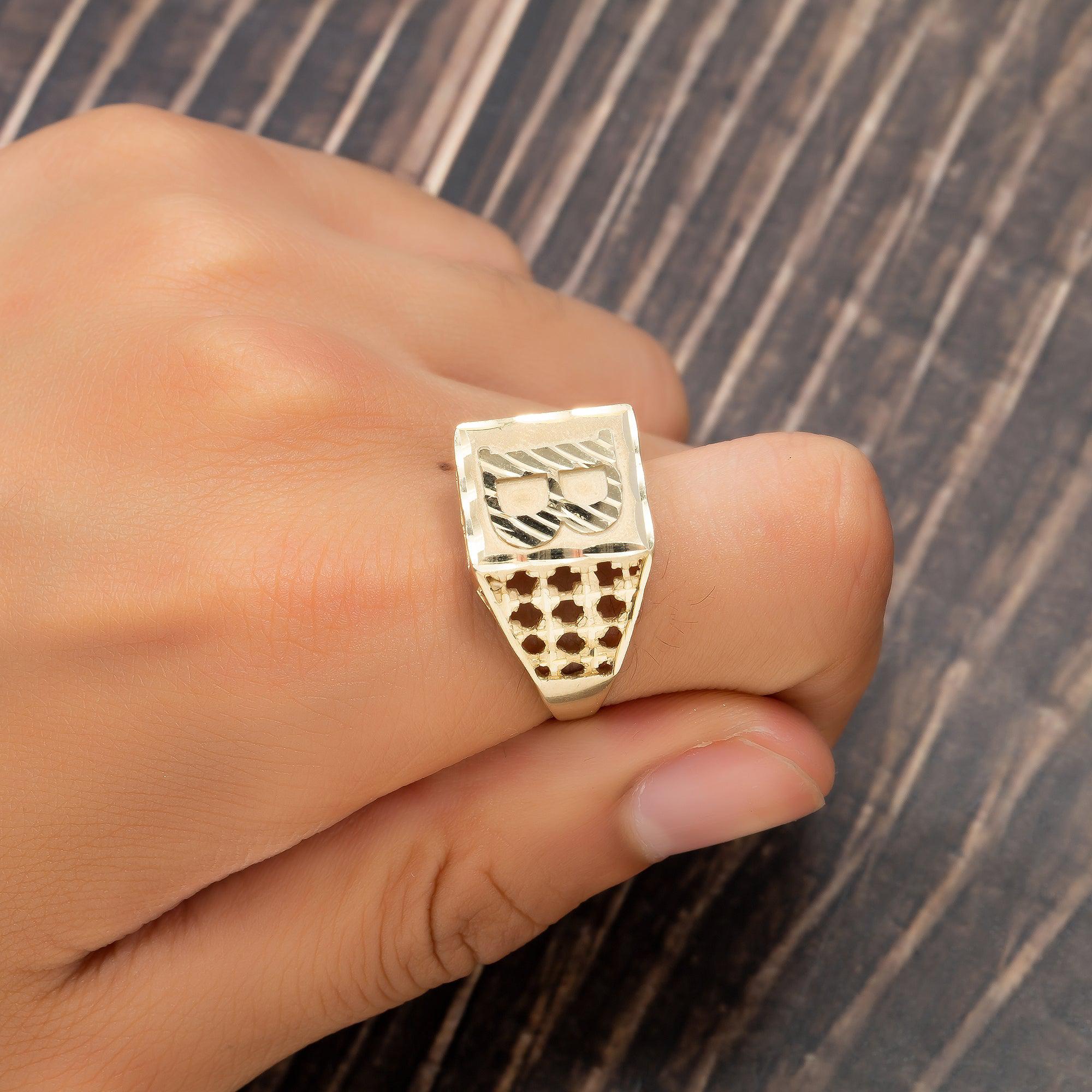 10K Yellow Gold Initial A-Z Rings