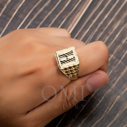 10K Yellow Gold Initial A-Z Rings