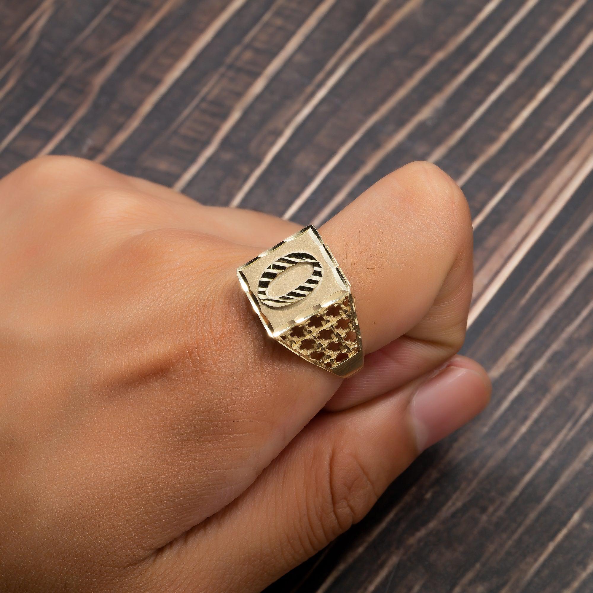 10K Yellow Gold Initial A-Z Rings