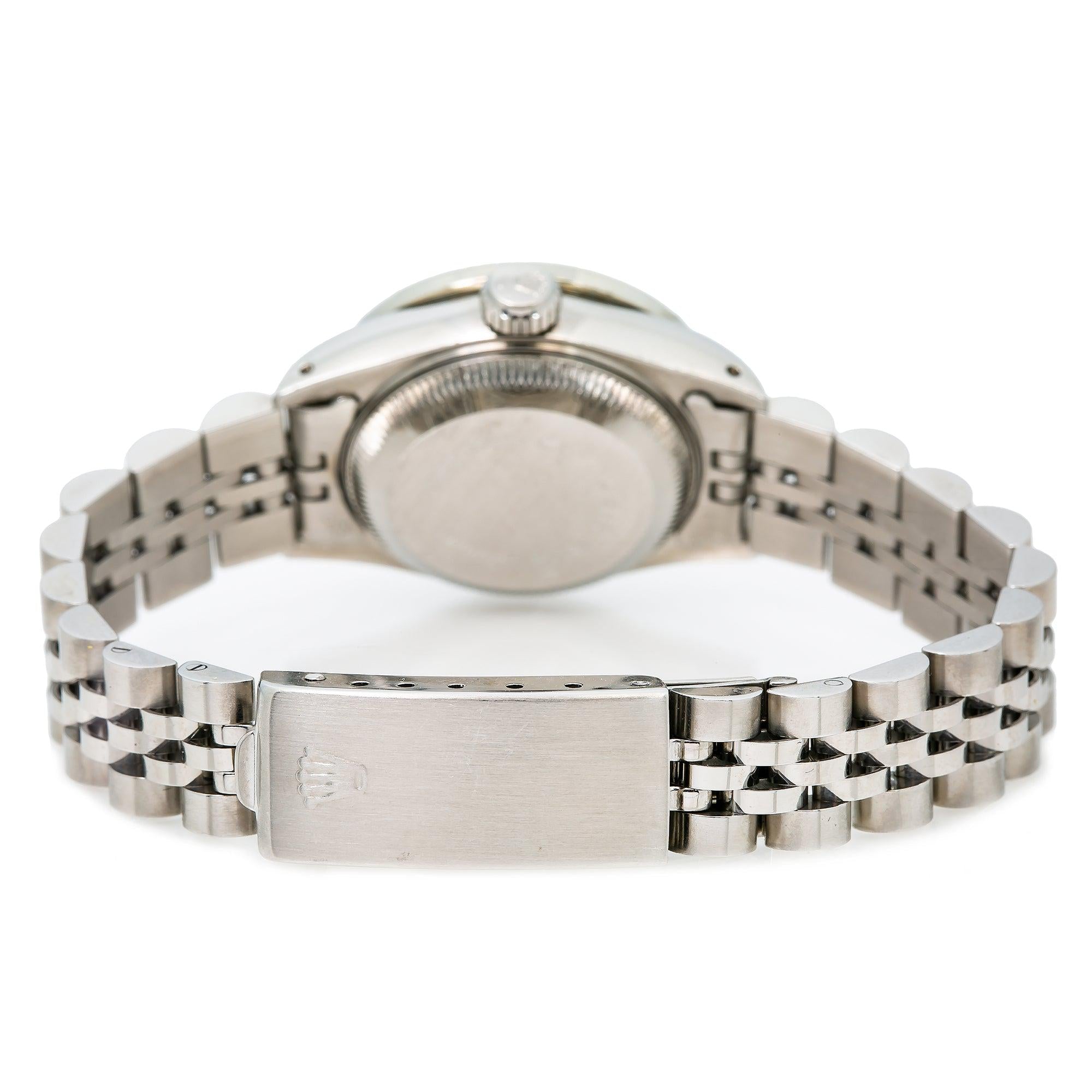 Rolex Datejust 26MM 6916 Pink Mother of Pearl Diamond Dial Diamond Bezel Stainless Steel Jubilee Bracelet